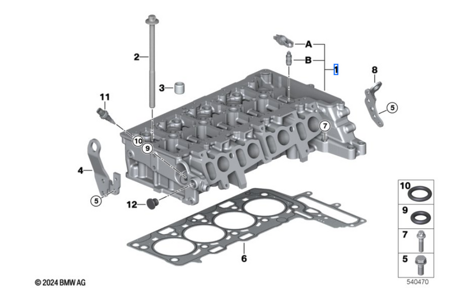 Głowica cylindrowa BMW OE (11128513709)