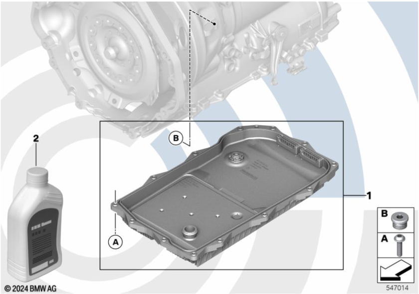 Zestaw do wymiany oleju do skrzyni automatycznej 3 G20 G21 / 5 G30 G31 / X5 G05 (24115A13115)