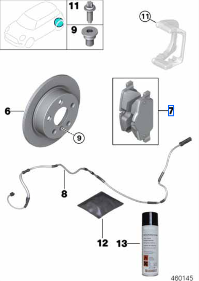 Klocki hamulcowe tył 2 G42 / 3 G21 G21 / 4 G22 G23 G26 (34206888835)