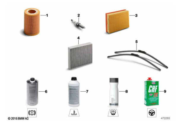 Zestaw filtrów M2 G87 / M3 G80 G81 / M4 G82 G83 (11428092620 + 13718095807 + 13718095805 + 64119382886)