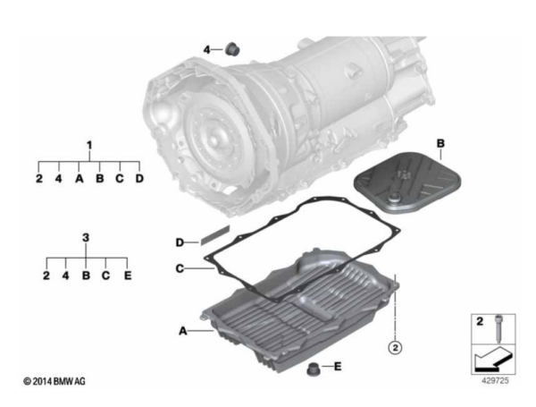 Zestaw do wymiany oleju do skrzyni automatycznej M2 G87 / M3 G80 G81 / M4 G82 G83 (24119504520)