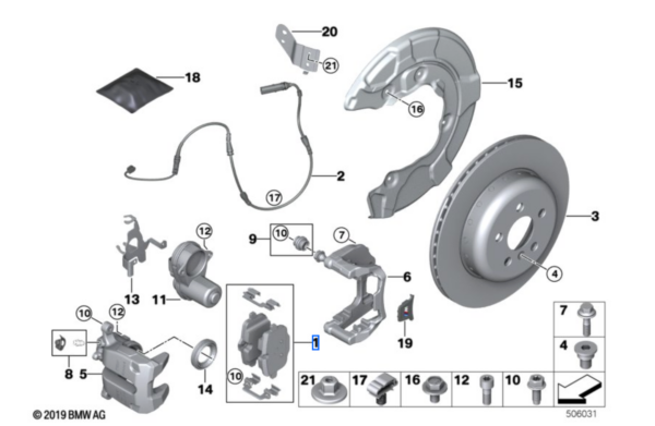 Klocki hamulcowe tył M2 G87 / M3 G80 G81 / M4 G82 G83 (34207884979)