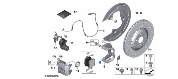 Klocki hamulcowe tył M5 F90 / M8 F91 F92 F93 (34207883269)
