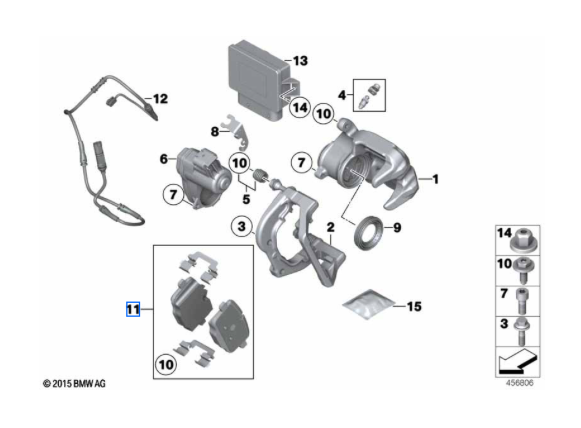 Klocki hamulcowe tył 5 F10 F11 / 6 F06 F12 F13 (34216775346)