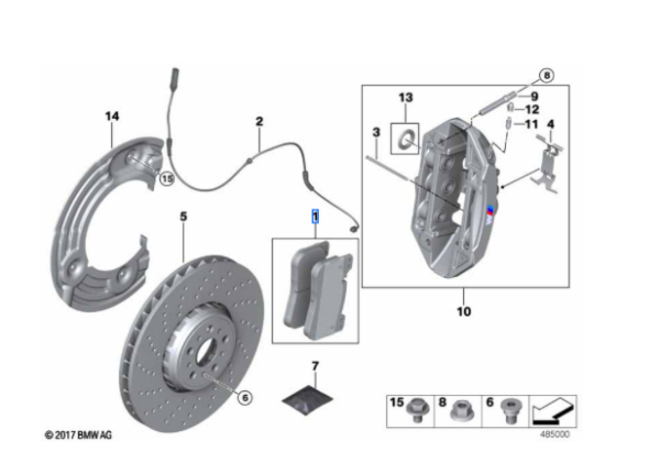 Klocki hamulcowe przód Carbon Ceramic M3 CS G80 / M4 G82 G83 / M5 F90 / M8 F91 F92 F93 (34107883265)