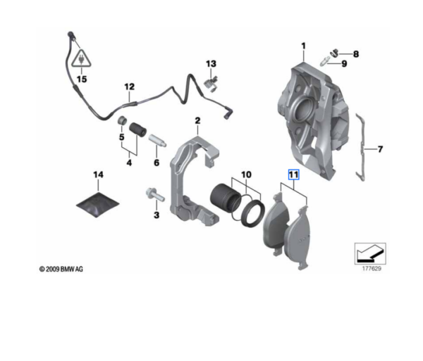 Klocki hamulcowe przód 5 F10 F11 / 6 F06 F12 F13 (34118847063)