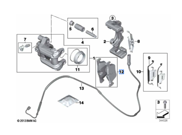 Klocki hamulcowe tył 3 F30 F31 F34 / 4 F32 F33 F36 (34218855013)