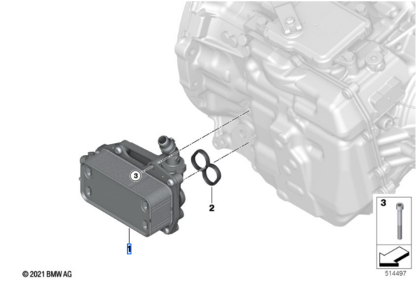 Chłodnica oleju BMW 1 F52 / 2 F45 / X1 F48 / X2 F39 / MINI Cooper F54 F56 F57 (17217640013)
