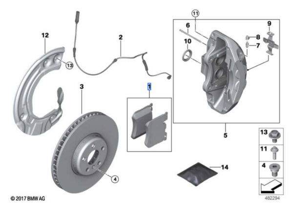 Klocki hamulcowe przód 3 G20 G21 / 4 G22 G23 G26 / X5 G05 / X6 G06 (34108844368)