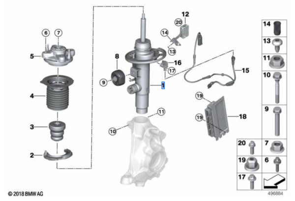 Amortyzator przedni VDC 3 G20 / 3 G20 LCI (37106895062 37106895061)