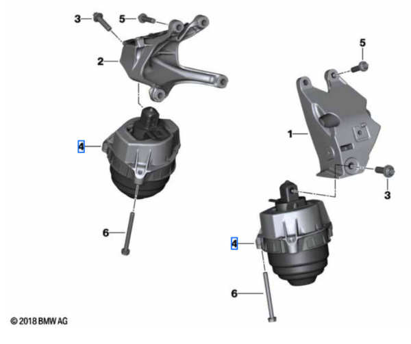 Poduszka silnika M2 G87 / M3 G80 G81 / M4 G82 G83 (22119503432 22118097149)
