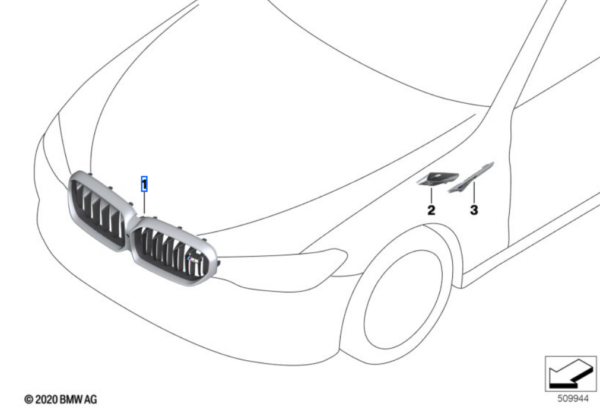 Grill chromowany M5 F90 LCI ICAM (51138080590)