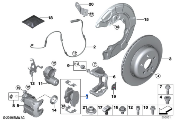 Klocki hamulcowe tył M2 G87 / M3 G80 G81 / M4 G82 G83 / X3M F97 / X4M F98 (34208093728)