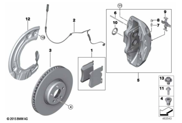 Tarcza hamulcowa przód 5 G60 G61 / 7 G70 374x36 (34108840311 34108840312)