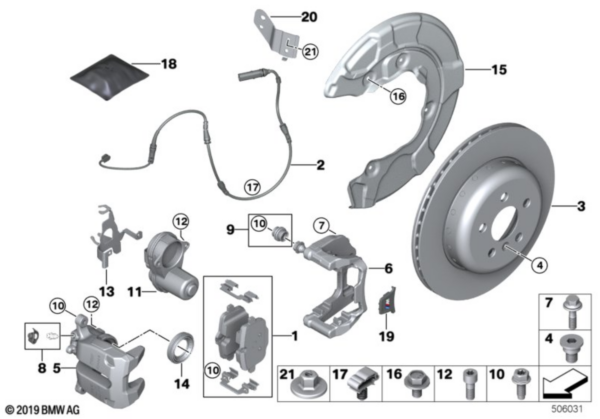 Sportowe klocki hamulcowe tył M Performance M2 G87 / M3 G80 G81 / M4 G82 G83 / X3M F97 (34212284466)