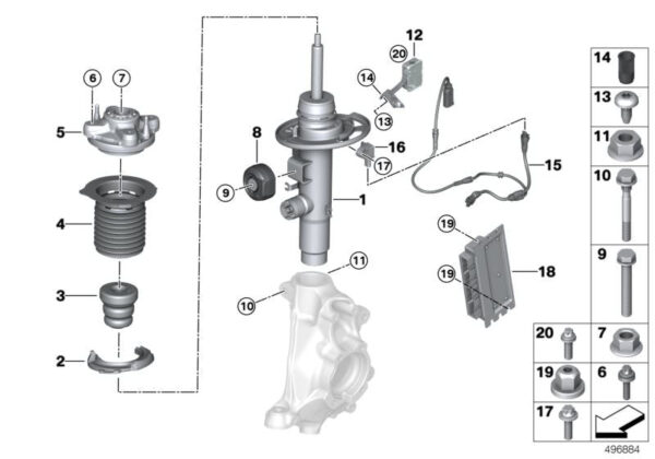 Amortyzator przedni VDC 3 G20 / 3 G20 LCI (37106895056 37106895055)