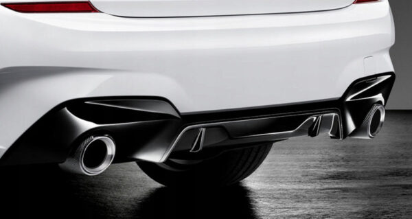 Dyfuzor Gloss Black M Performance + osłona zderzaka Gloss Black M Performance 3 G20 G21 (51192455821 + 51192455856)