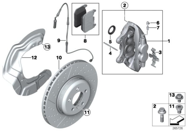 Klocki hamulcowe przód 1 F20 F21 / 2 F22 F23 / 3 F30 F31 / 4 F32 F33 F36 (34116878882)