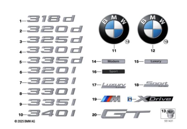 Napis (X-DRIVE) 3 GT F34 (51147351972)