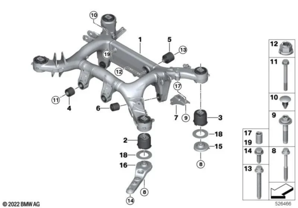 Rear axle & suspension – oryginalna część BMW (33318091624)