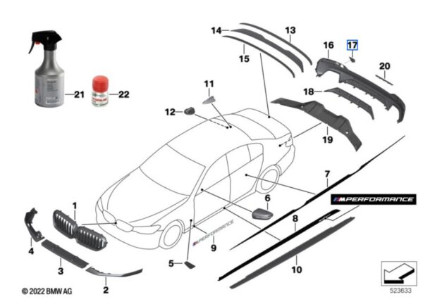Zaślepka haka holowniczego M Performance 5 G30 G31 LCI (51122469561)